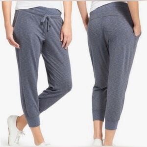 Athleta Heathered Blue/Grey Charcoal Knit Joggers